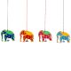 Handmade Wooden Elephant Christmas Hanging - Blue-Green, Red-Yellow, Sky Blue-Orange, Pink-Green